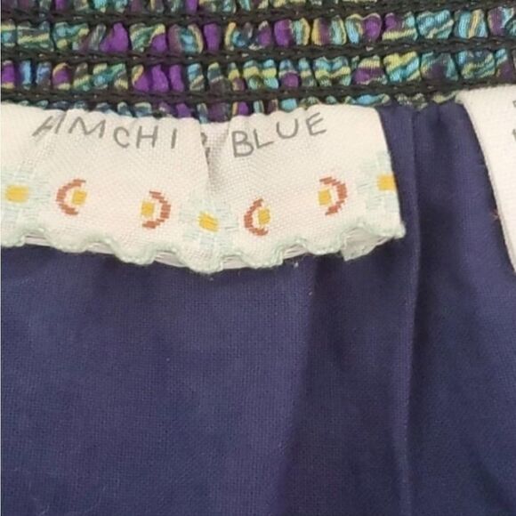 Anthropologie Silk Skirt Peacock Feather Print Kimchi Blue - Picture 7 of 14